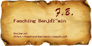 Fasching Benjámin névjegykártya