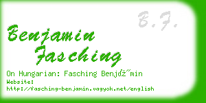 benjamin fasching business card